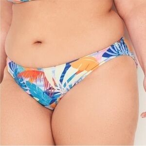 SET of 4 brand new bikini bottoms size XXL tropical ribbed terry blue white NWT